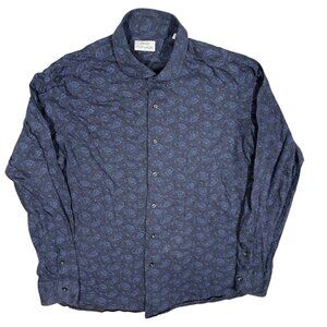 ORIAN Fluid Evolution Dress Shirt Made in Italy Stretch Paisley 43 17 XL